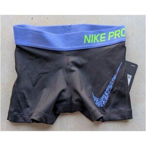 Nike Pro Girls Training Boxer Short Gray Blue Size XS